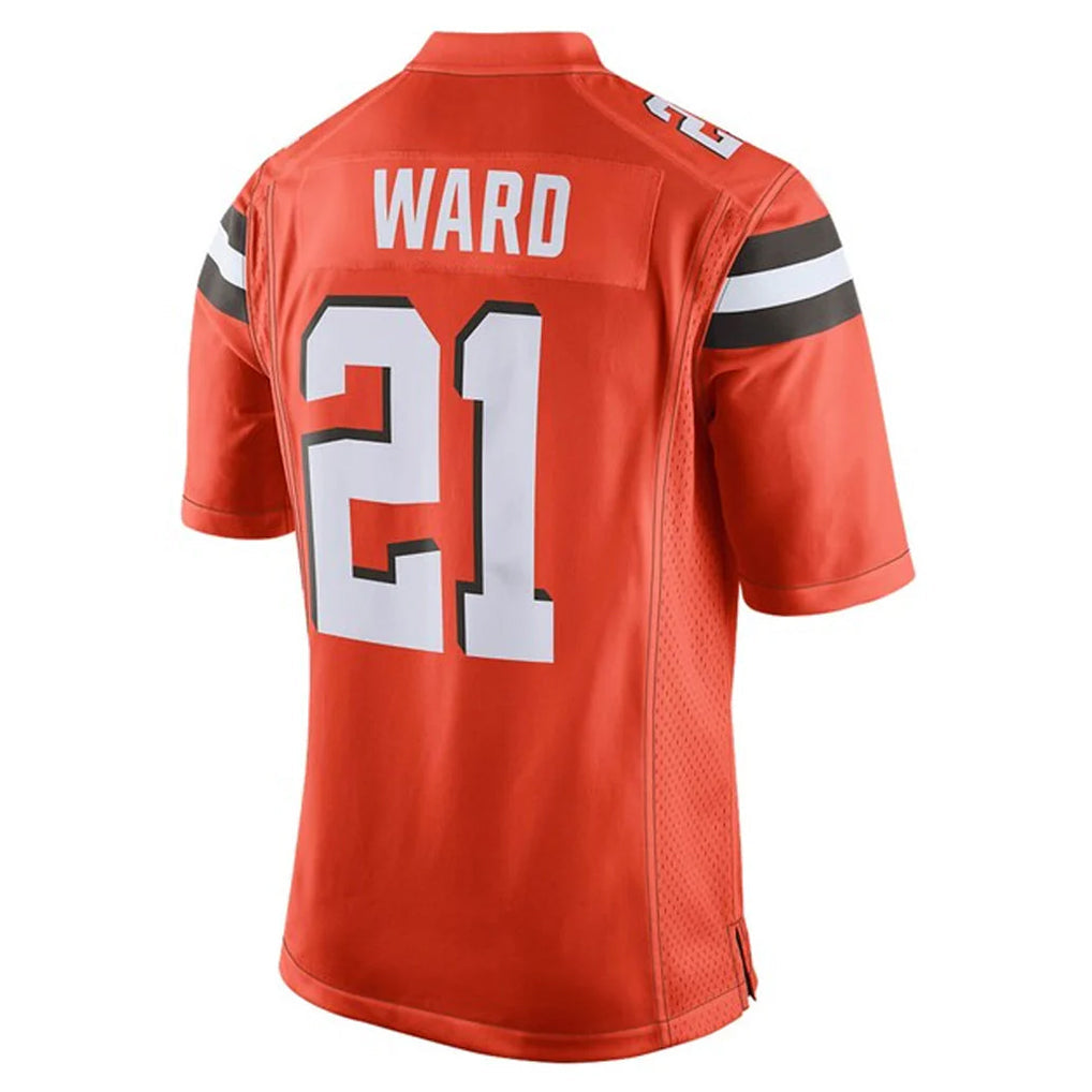 Crovyle C.Browns #21 Denzel Ward Player Orange Vapor Limited Home Game Stitched Jerseys