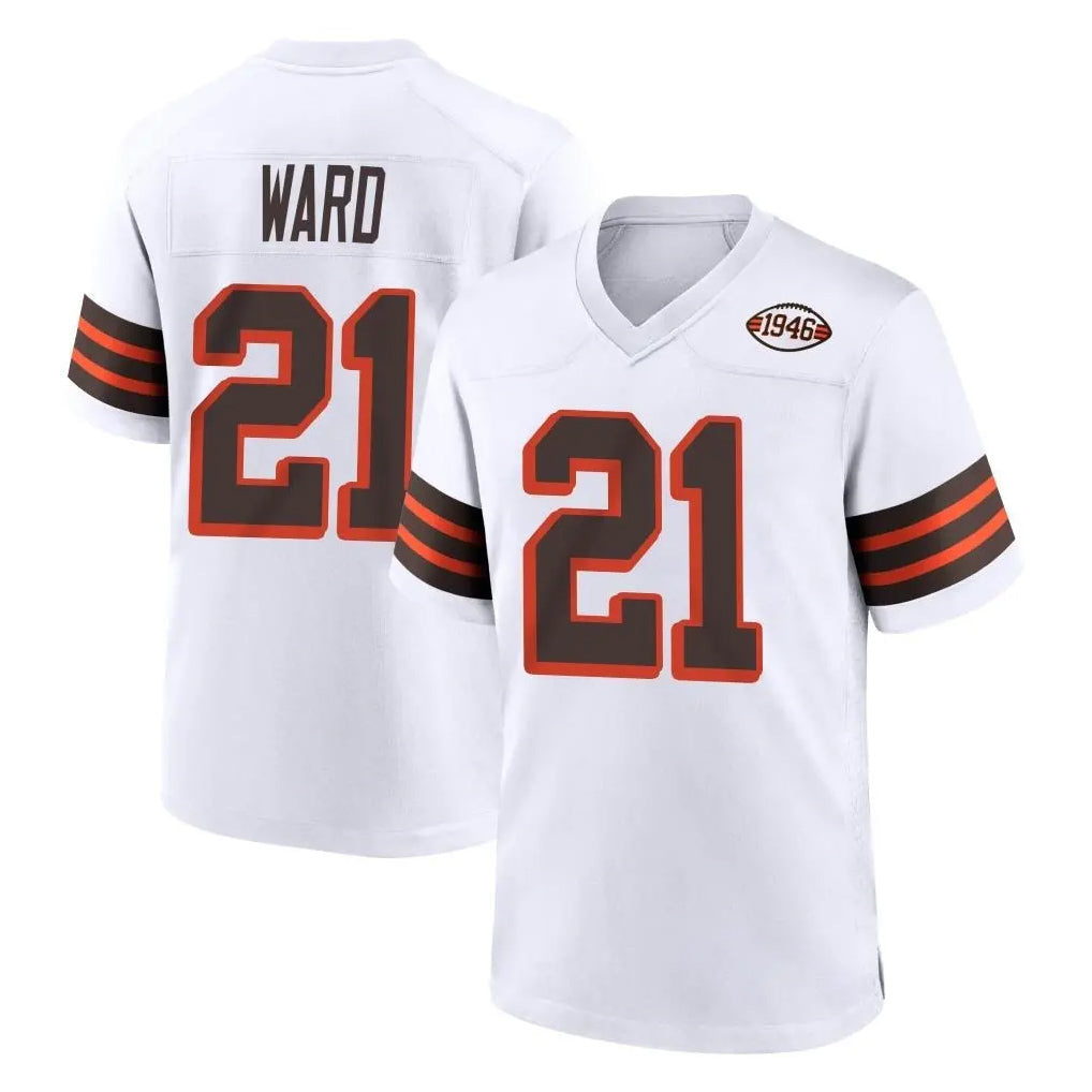 Crovyle C.Browns #21 Denzel Ward Player White Alternate Home Game Stitched Jerseys