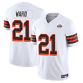 Crovyle C.Browns #21 Denzel Ward Player White Limited Vapor F.U.S.E. Alternate Game Stitched Jerseys