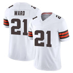 Crovyle C.Browns #21 Denzel Ward Player White Vapor F.U.S.E. Limited Home Game Stitched Jerseys