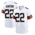 Crovyle C.Browns #22 Dylan Sampson Player White Home Game Stitched Jerseys
