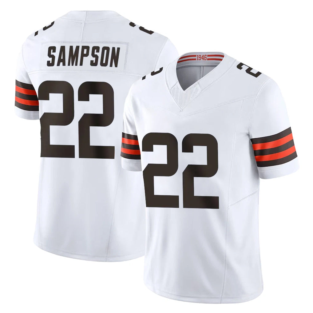 Crovyle C.Browns #22 Dylan Sampson Player White Vapor F.U.S.E. Limited Home Game Stitched Jerseys