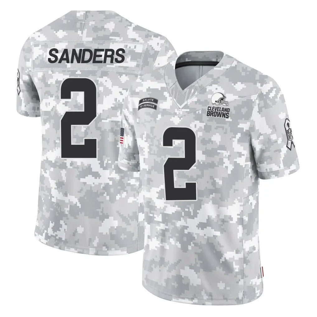 Crovyle C.Browns #2 Shedeur Sanders Player Arctic Camo Salute to Service Limited Home Game Stitched Jerseys