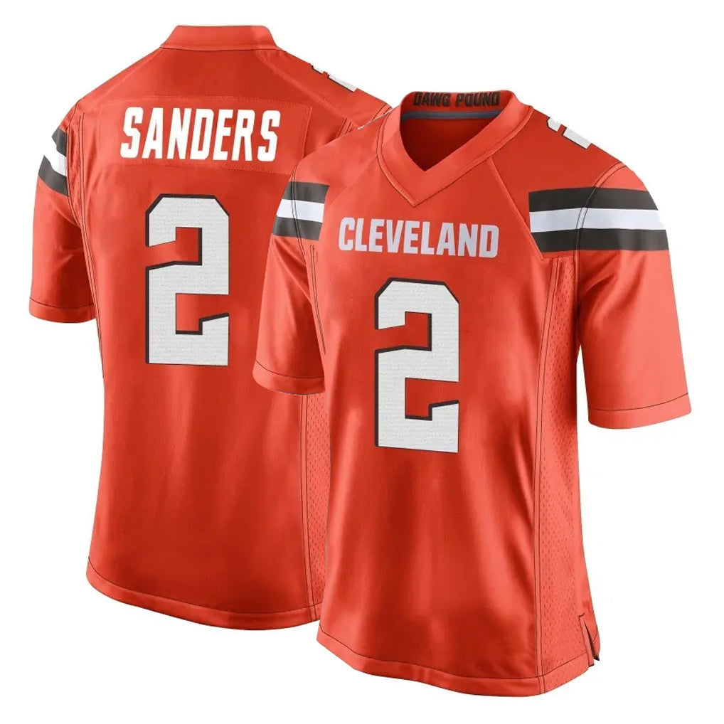Crovyle C.Browns #2 Shedeur Sanders Player Orange Home Game Stitched Jerseys