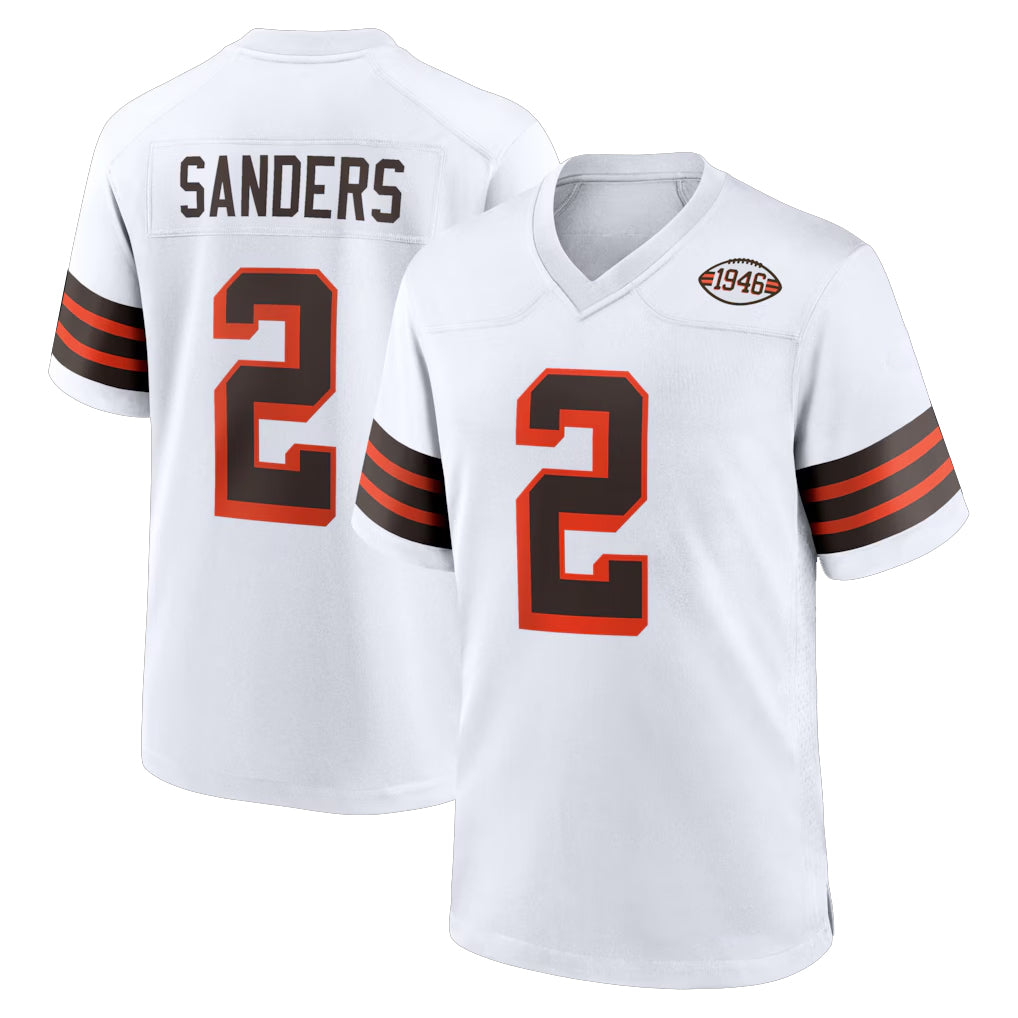 Crovyle C.Browns #2 Shedeur Sanders Player White Alternate Home Game Stitched Jerseys