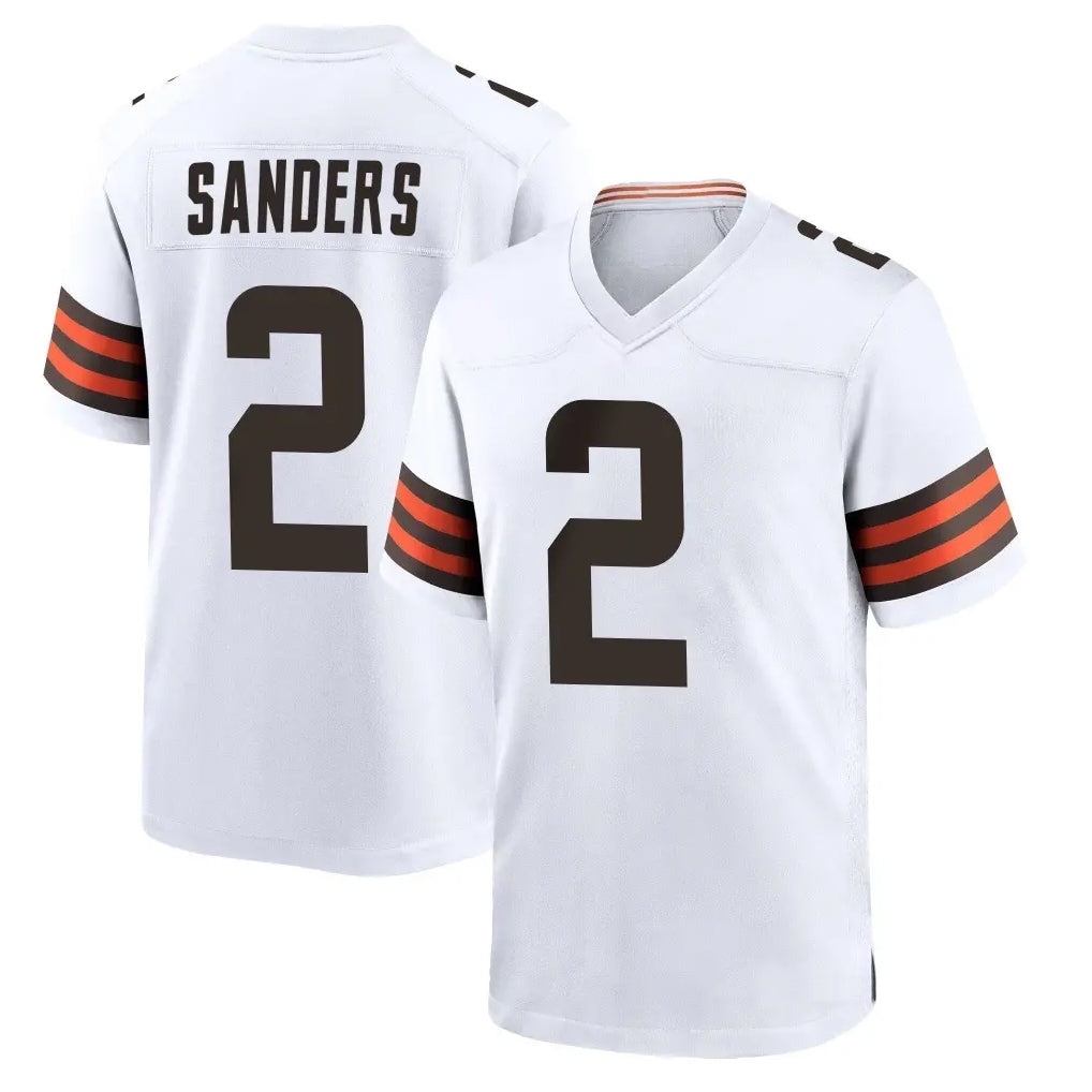 Crovyle C.Browns #2 Shedeur Sanders Player White Home Game Stitched Jerseys