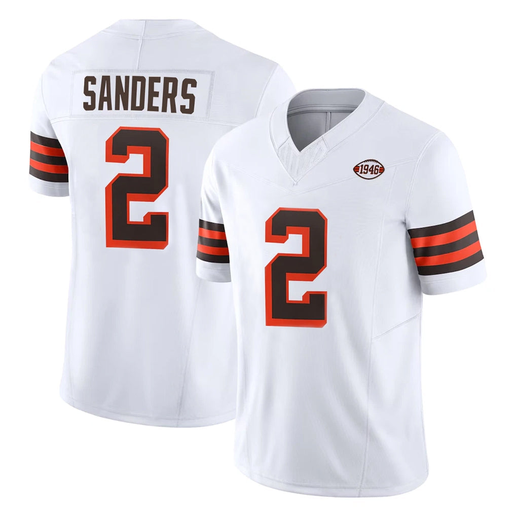 Crovyle C.Browns #2 Shedeur Sanders Player White Limited Vapor F.U.S.E. Alternate Game Stitched Jerseys