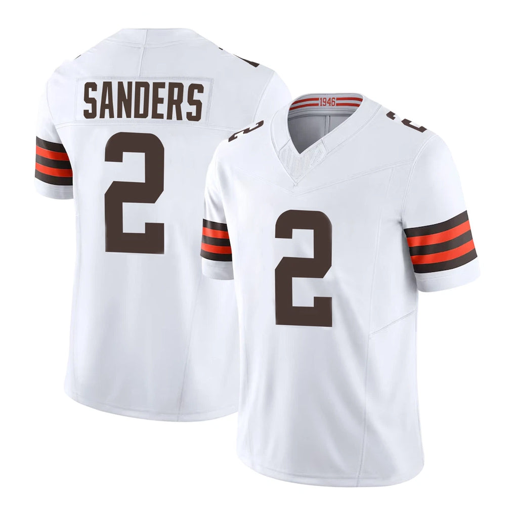 Crovyle C.Browns #2 Shedeur Sanders Player White Vapor F.U.S.E. Limited Home Game Stitched Jerseys
