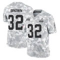 Crovyle C.Browns #32 Jim Brown Player Arctic Camo Salute to Service Limited Home Game Stitched Jerseys