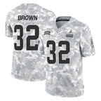 Crovyle C.Browns #32 Jim Brown Player Arctic Camo Salute to Service Limited Home Game Stitched Jerseys