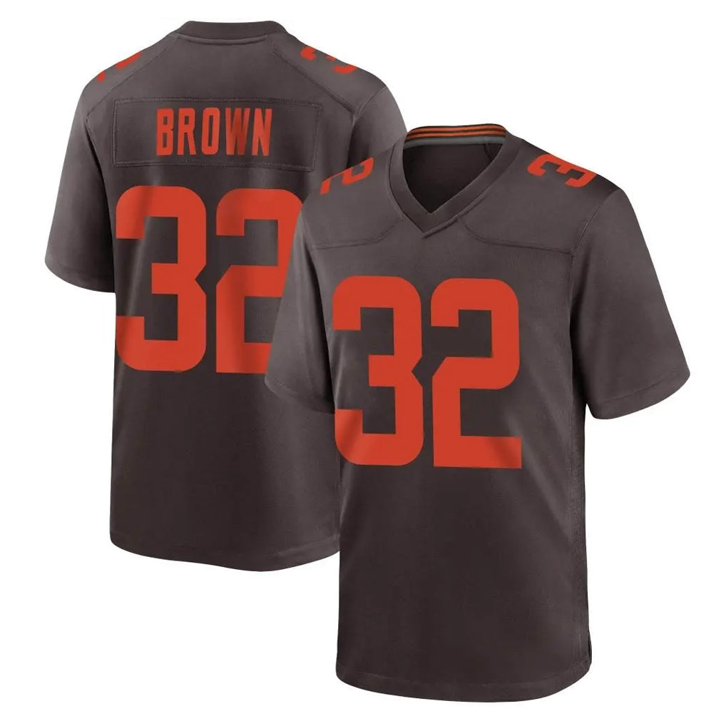 Crovyle C.Browns #32 Jim Brown Player Brown Alternate Home Game Stitched Jerseys