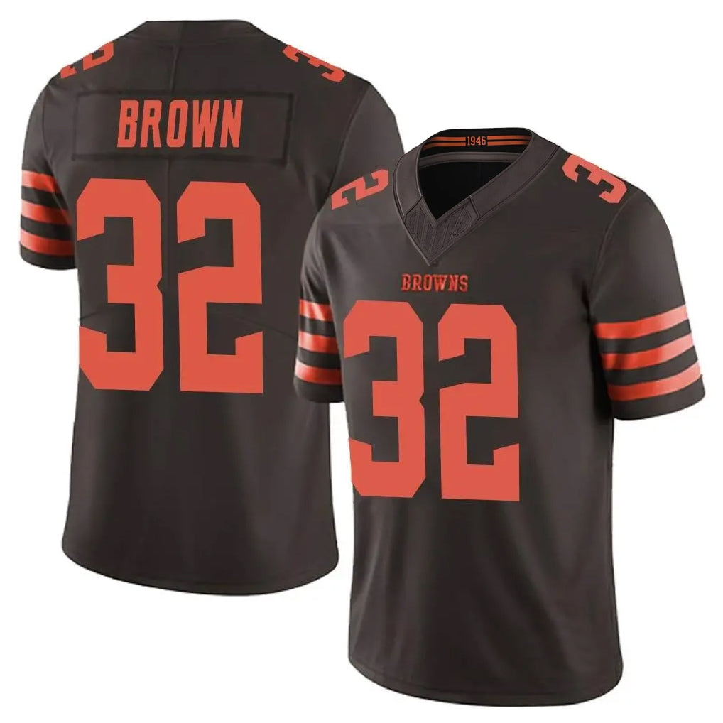 Crovyle C.Browns #32 Jim Brown Player Brown Limited Vapor F.U.S.E. Alternate Game Stitched Jerseys