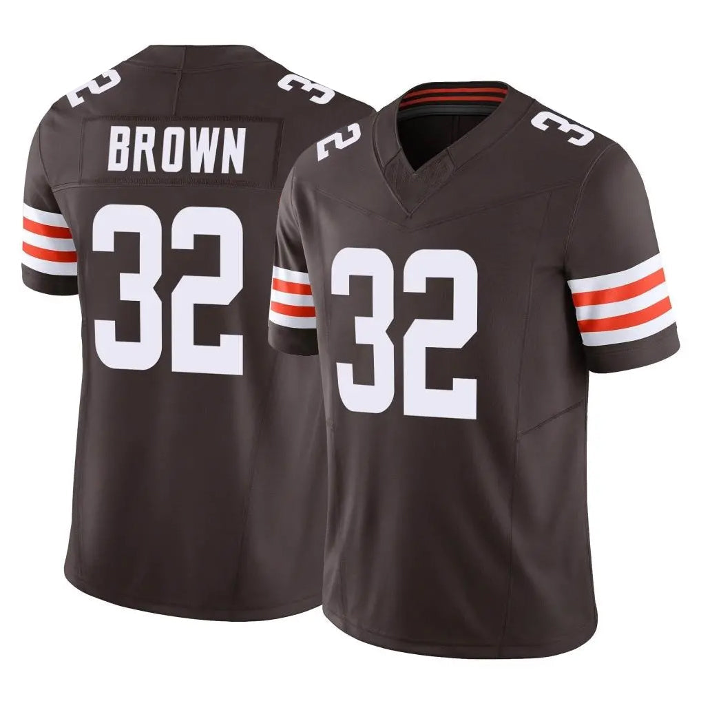 Crovyle C.Browns #32 Jim Brown Player Brown Vapor F.U.S.E. Limited Home Game Stitched Jerseys