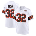 Crovyle C.Browns #32 Jim Brown Player White Alternate Home Game Stitched Jerseys