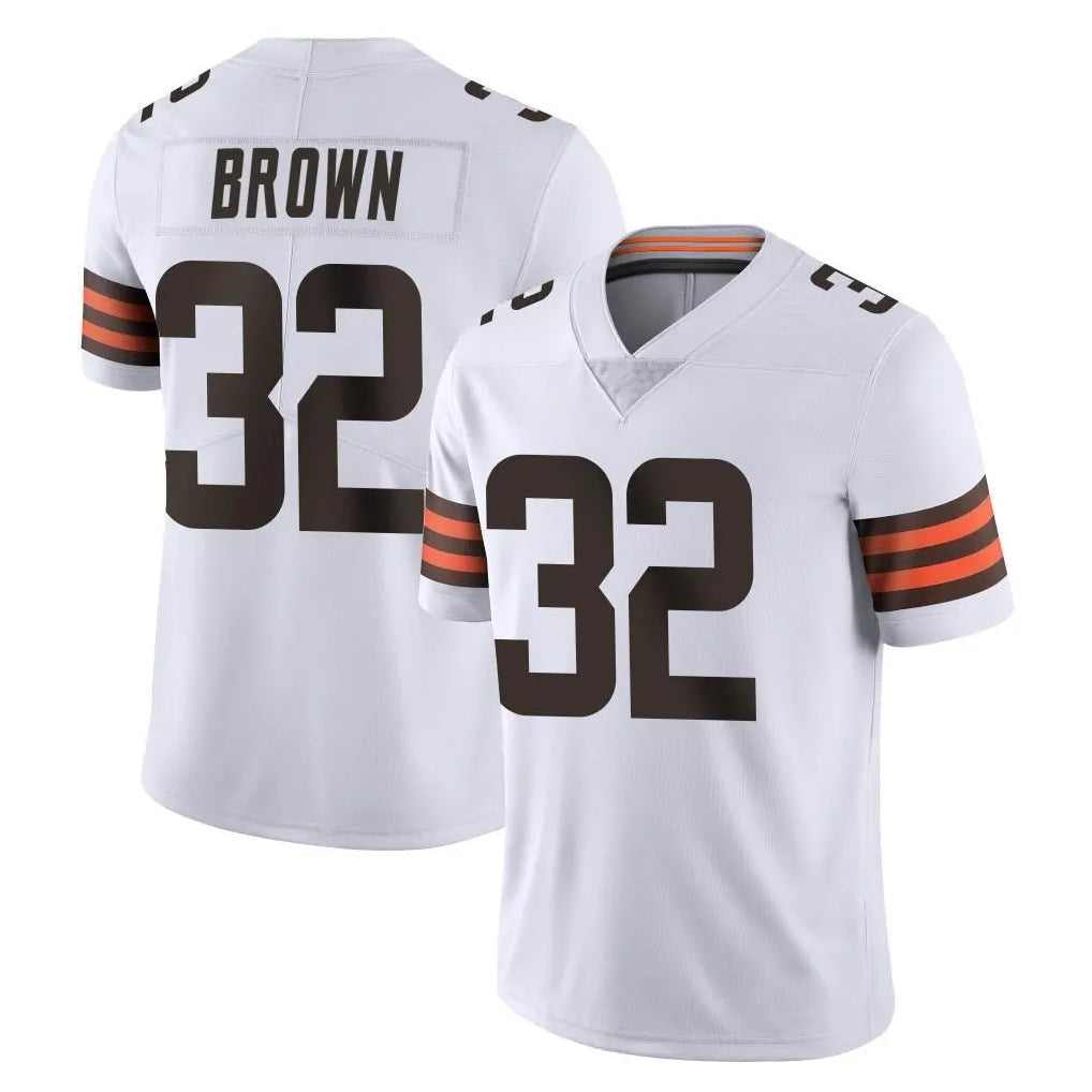 Crovyle C.Browns #32 Jim Brown Player White Vapor Untouchable Limited Home Game Stitched Jerseys