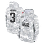Crovyle C.Browns #3 Jerry Jeudy Player Arctic Camo Salute to Service Hoodies Limited Game Stitched Jerseys