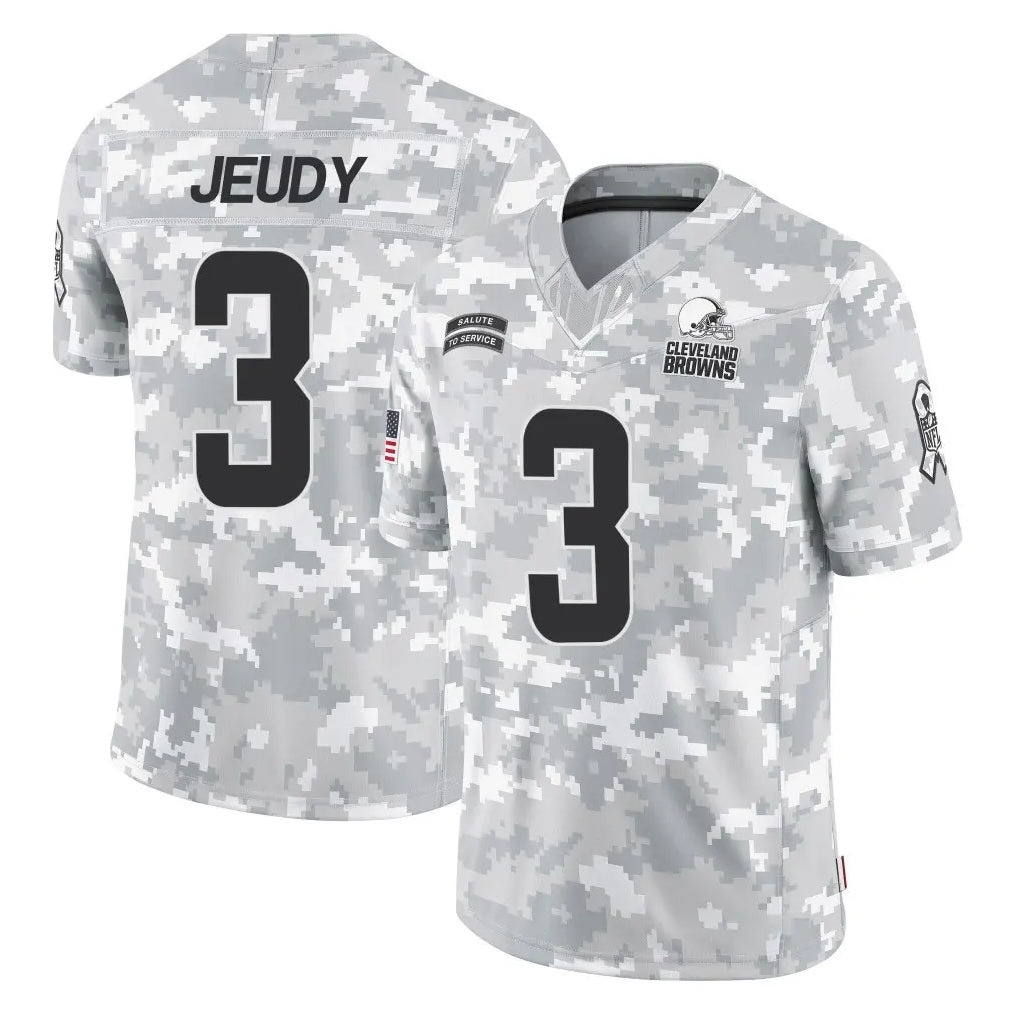 Crovyle C.Browns #3 Jerry Jeudy Player Arctic Camo Salute to Service Limited Home Game Stitched Jerseys