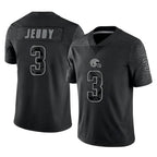 Crovyle C.Browns #3 Jerry Jeudy Player Black Reflective Home Game Stitched Jerseys