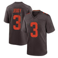 Crovyle C.Browns #3 Jerry Jeudy Player Brown Alternate Home Game Stitched Jerseys