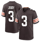 Crovyle C.Browns #3 Jerry Jeudy Player Brown Home Game Stitched Jerseys