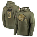 Crovyle C.Browns #3 Jerry Jeudy Player Olive Salute to Service Pullover Hoodies Home Game Stitched Jerseys