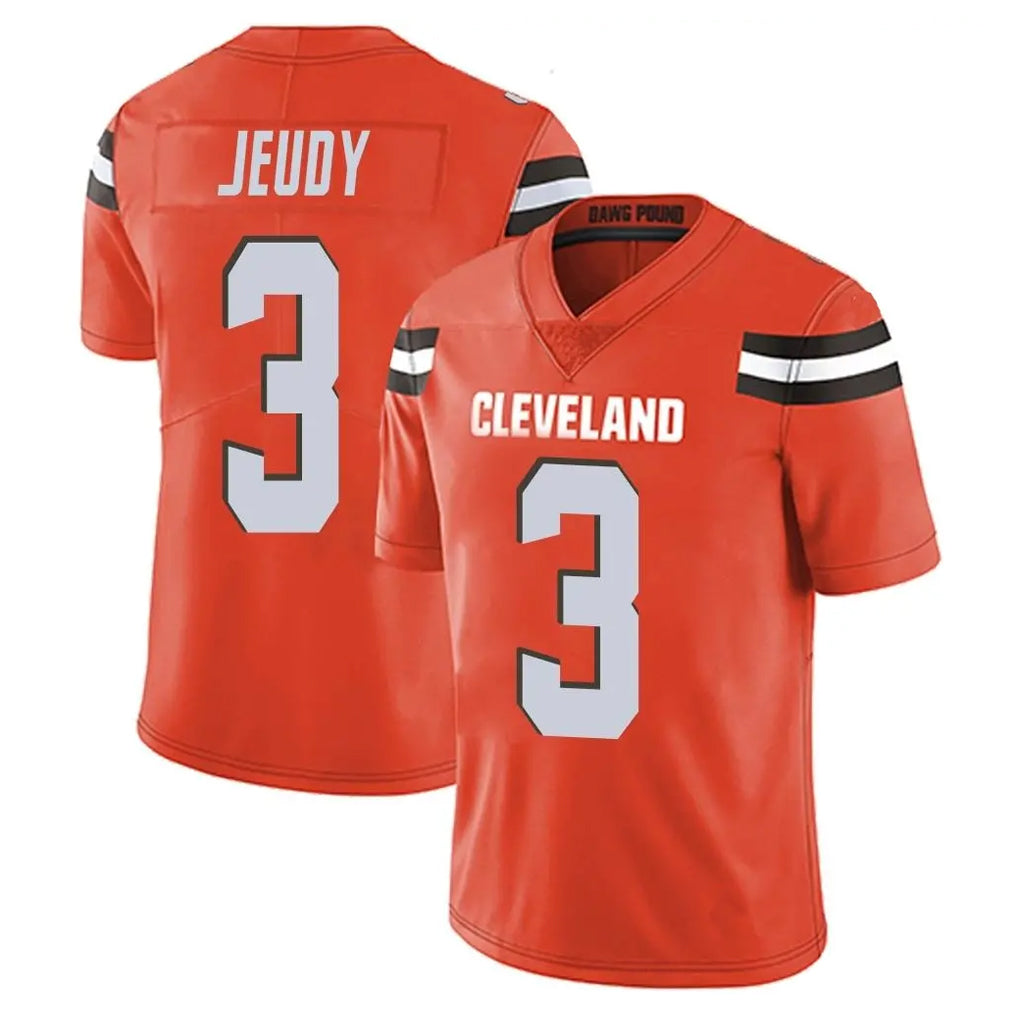 Crovyle C.Browns #3 Jerry Jeudy Player Orange Alternate Vapor Untouchable Limited Home Game Stitched Jerseys