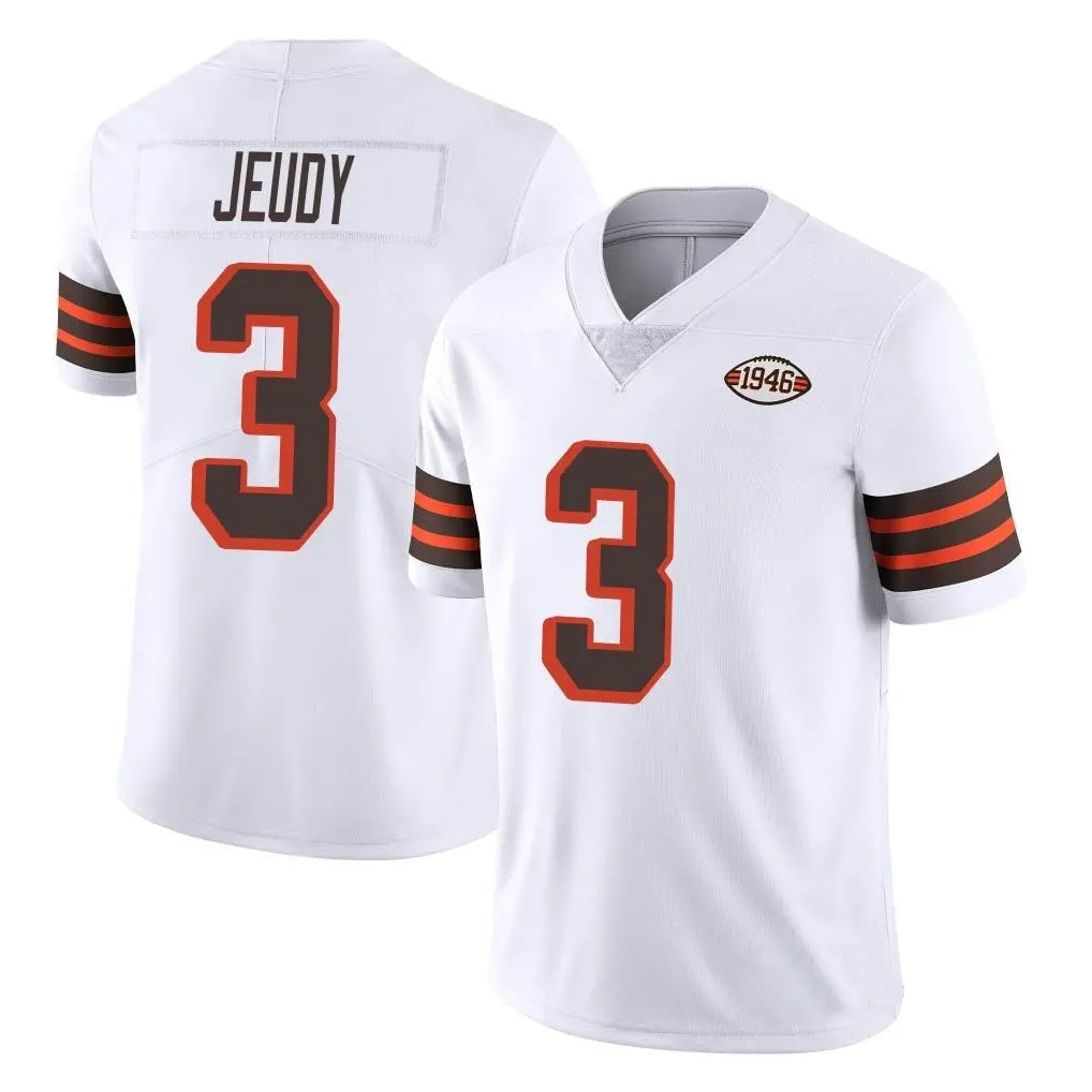 Crovyle C.Browns #3 Jerry Jeudy Player White Limited  Vapor 1946 Collection Alternate Game Stitched Jerseys