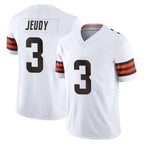 Crovyle C.Browns #3 Jerry Jeudy Player White Vapor F.U.S.E. Limited Home Game Stitched Jerseys