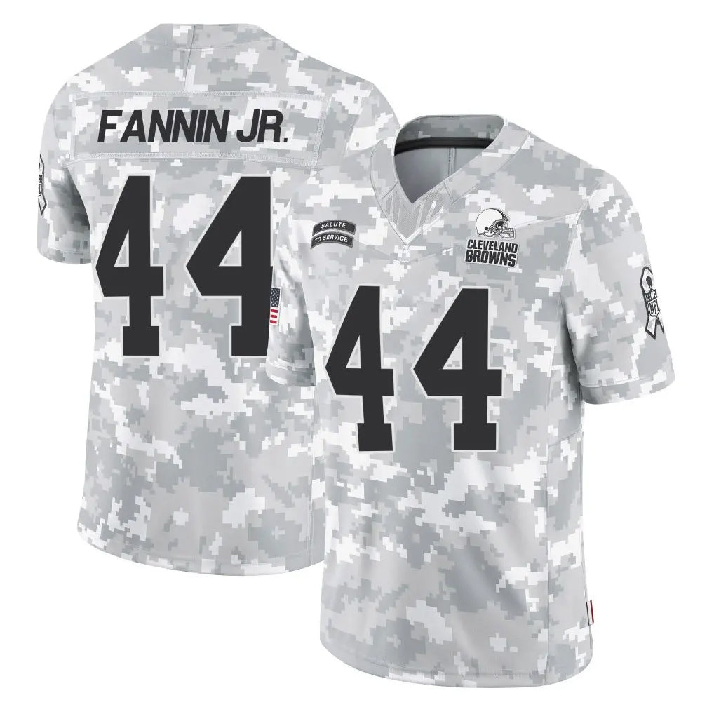 Crovyle C.Browns #44 Harold Fannin Jr. Player Arctic Camo Salute to Service Limited Home Game Stitched Jerseys