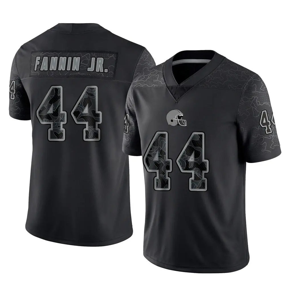 Crovyle C.Browns #44 Harold Fannin Jr. Player Black Reflective Home Game Stitched Jerseys