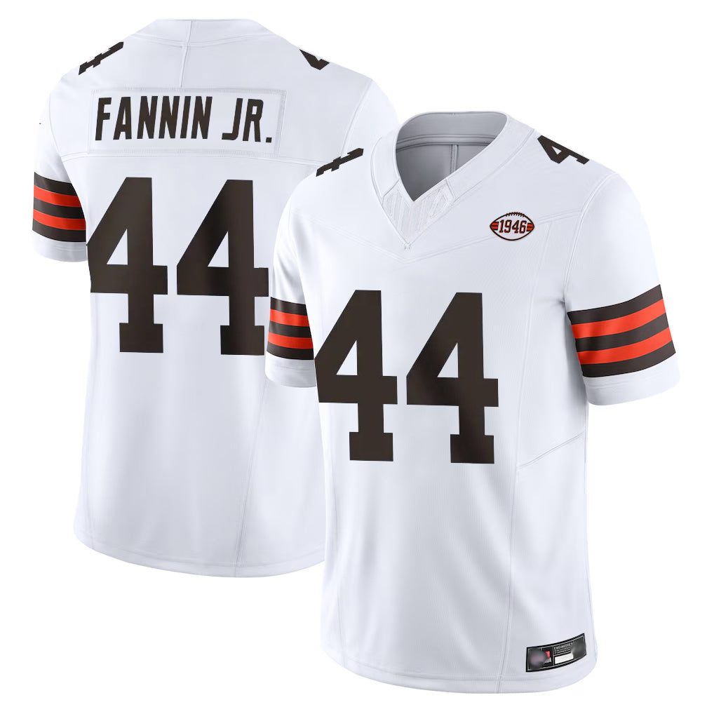 Crovyle C.Browns #44 Harold Fannin Jr. Player White Vapor F.U.S.E. Limited Home Game Stitched Jerseys