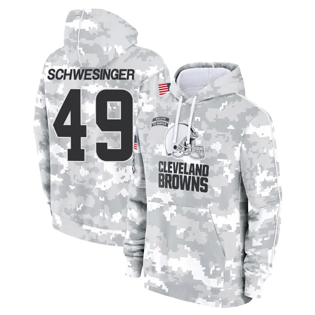 Crovyle C.Browns #49 Carson Schwesinger Player Arctic Camo Salute to Service Hoodies Limited Game Stitched Jerseys