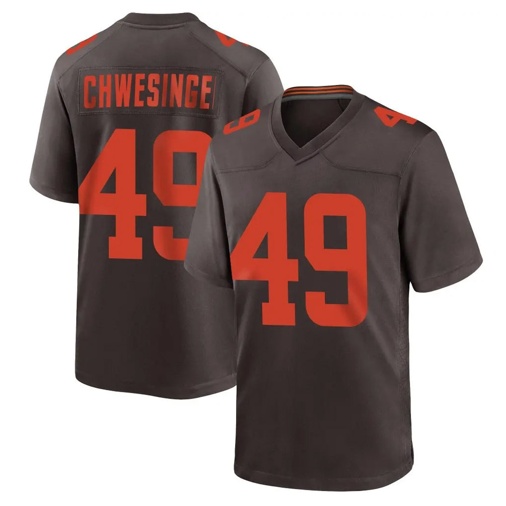 Crovyle C.Browns #49 Carson Schwesinger Player Brown Alternate Home Game Stitched Jerseys