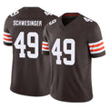 Crovyle C.Browns #49 Carson Schwesinger Player Brown Vapor F.U.S.E. Limited Home Game Stitched Jerseys