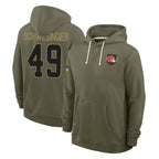 Crovyle C.Browns #49 Carson Schwesinger Player Olive Salute to Service Pullover Hoodies Limited Stitched Jerseys