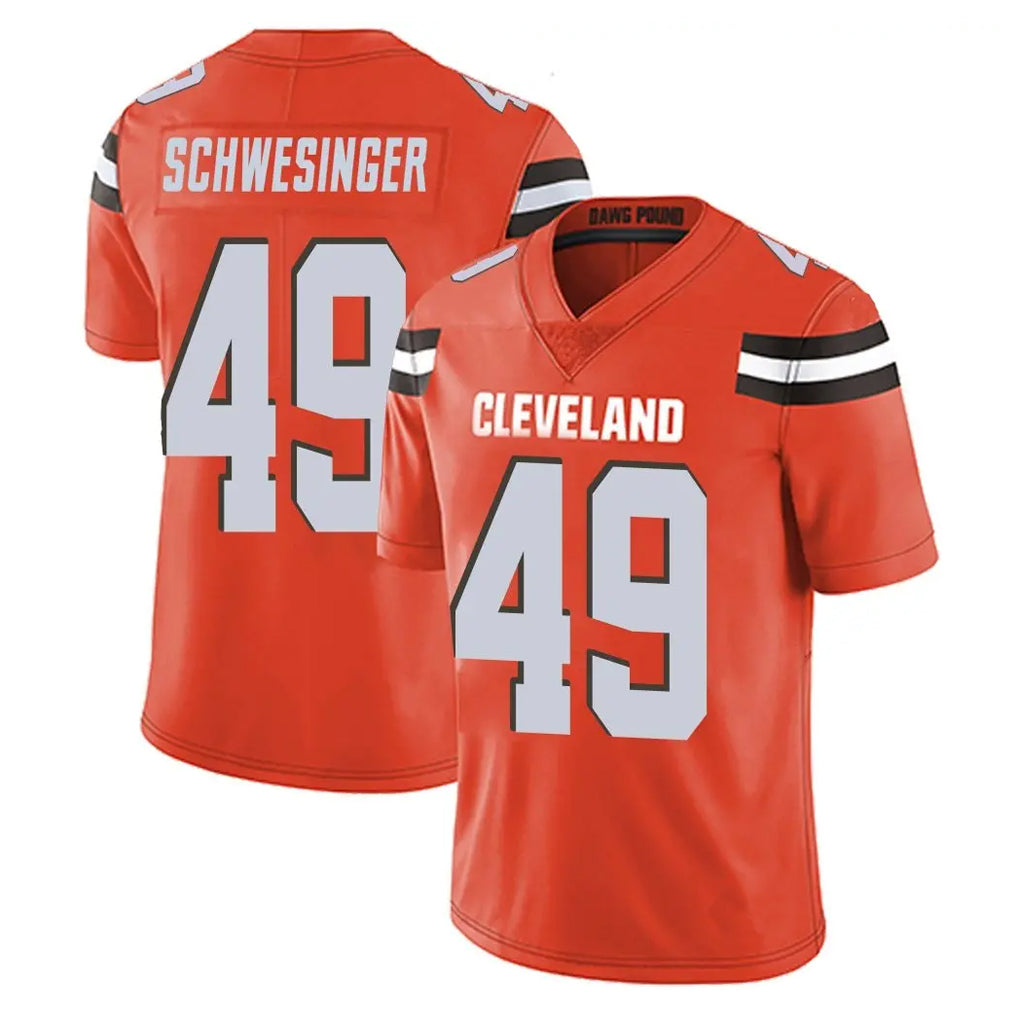 Crovyle C.Browns #49 Carson Schwesinger Player Orange Alternate Vapor Untouchable Limited Home Game Stitched Jerseys