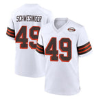 Crovyle C.Browns #49 Carson Schwesinger Player White Alternate Home Game Stitched Jerseys