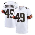 Crovyle C.Browns #49 Carson Schwesinger Player White Home Game Stitched Jerseys