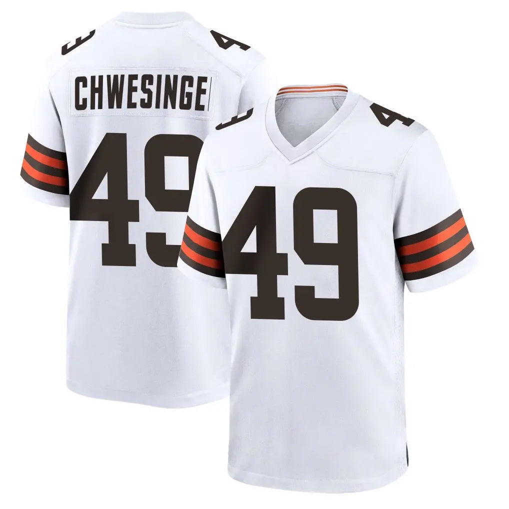 Crovyle C.Browns #49 Carson Schwesinger Player White Home Game Stitched Jerseys
