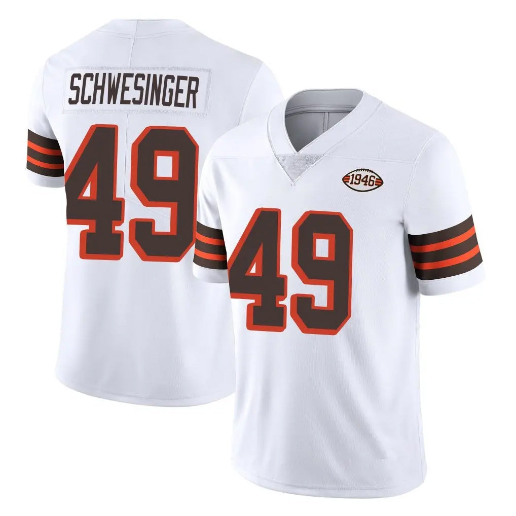 Crovyle C.Browns #49 Carson Schwesinger Player White Limited  Vapor 1946 Collection Alternate Game Stitched Jerseys