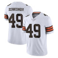 Crovyle C.Browns #49 Carson Schwesinger Player White Vapor Untouchable Limited Home Game Stitched Jerseys