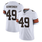 Crovyle C.Browns #49 Carson Schwesinger Player White Vapor Untouchable Limited Home Game Stitched Jerseys