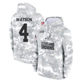 Crovyle C.Browns #4 Deshaun Watson Player Arctic Camo Salute to Service Hoodies Limited Game Stitched Jerseys