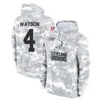 Crovyle C.Browns #4 Deshaun Watson Player Arctic Camo Salute to Service Hoodies Limited Game Stitched Jerseys