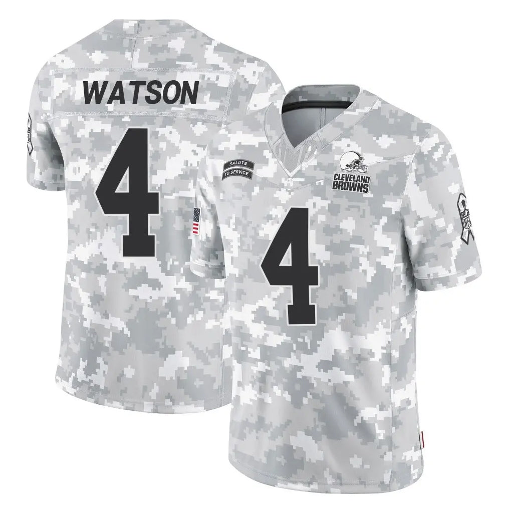 Crovyle C.Browns #4 Deshaun Watson Player Arctic Camo Salute to Service Limited Home Game Stitched Jerseys