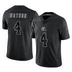 Crovyle C.Browns #4 Deshaun Watson Player Black Reflective Home Game Stitched Jerseys