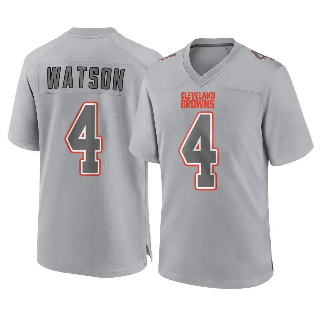 Crovyle C.Browns #4 Deshaun Watson Player Gray Atmosphere Fashion Game Stitched Jerseys