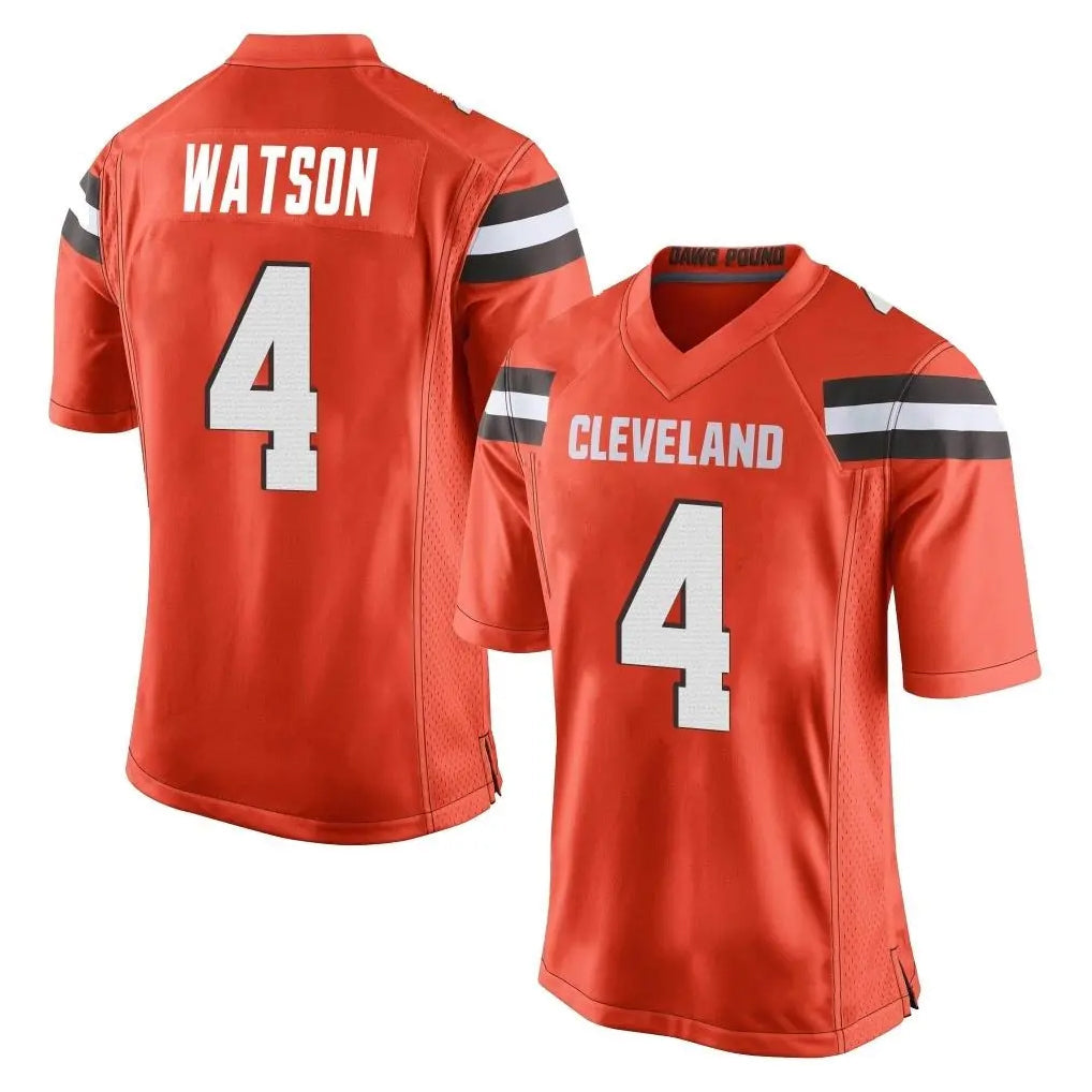 Crovyle C.Browns #4 Deshaun Watson Player Orange Home Game Stitched Jerseys