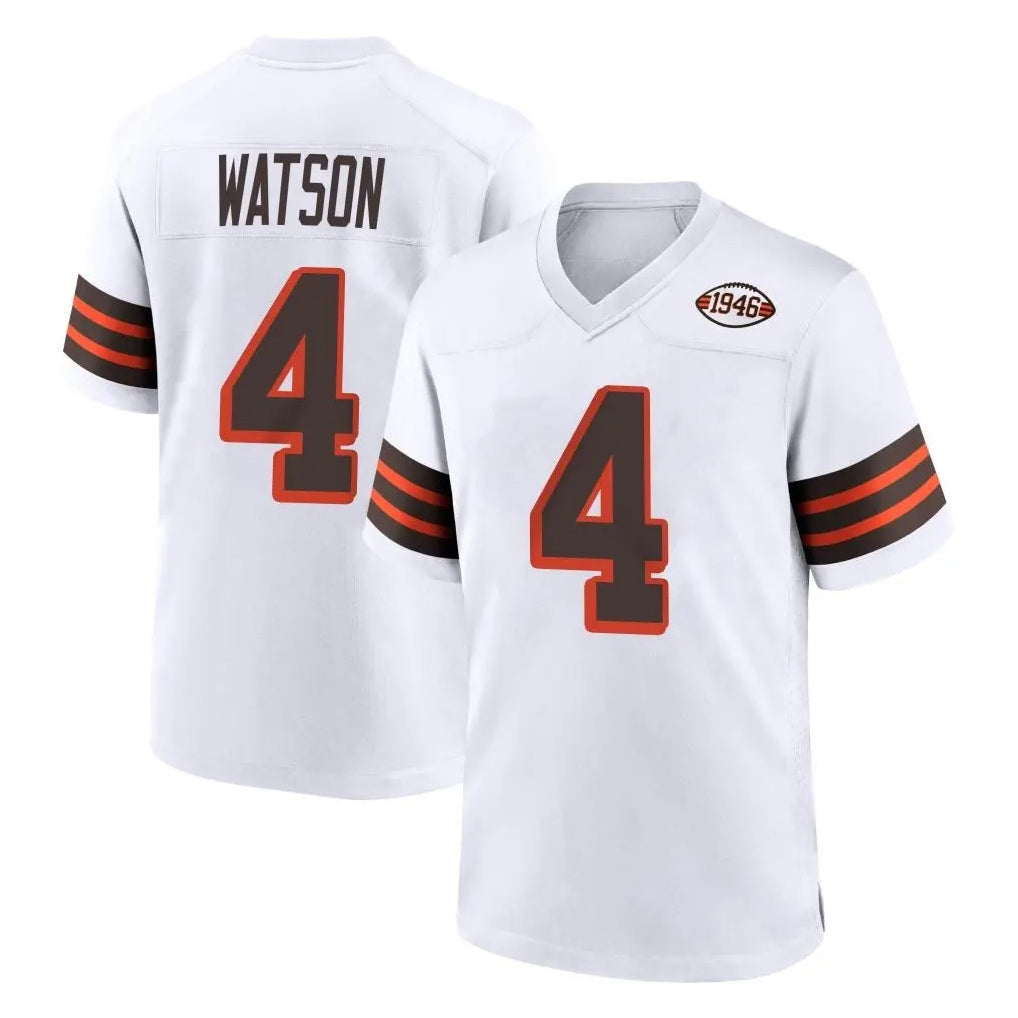 Crovyle C.Browns #4 Deshaun Watson Player White Alternate Home Game Stitched Jerseys