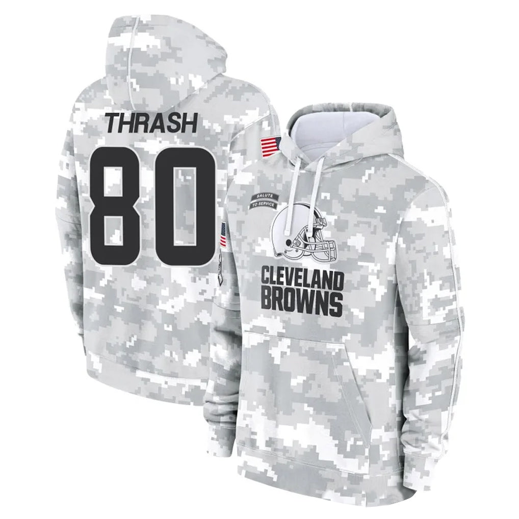 Crovyle C.Browns #80 Jamari Thrash Player Arctic Camo Salute to Service Hoodies Limited Game Stitched Jerseys